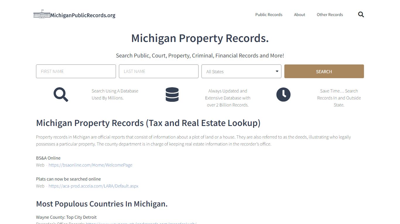 Michigan Property Records: MichiganPublicRecords.org