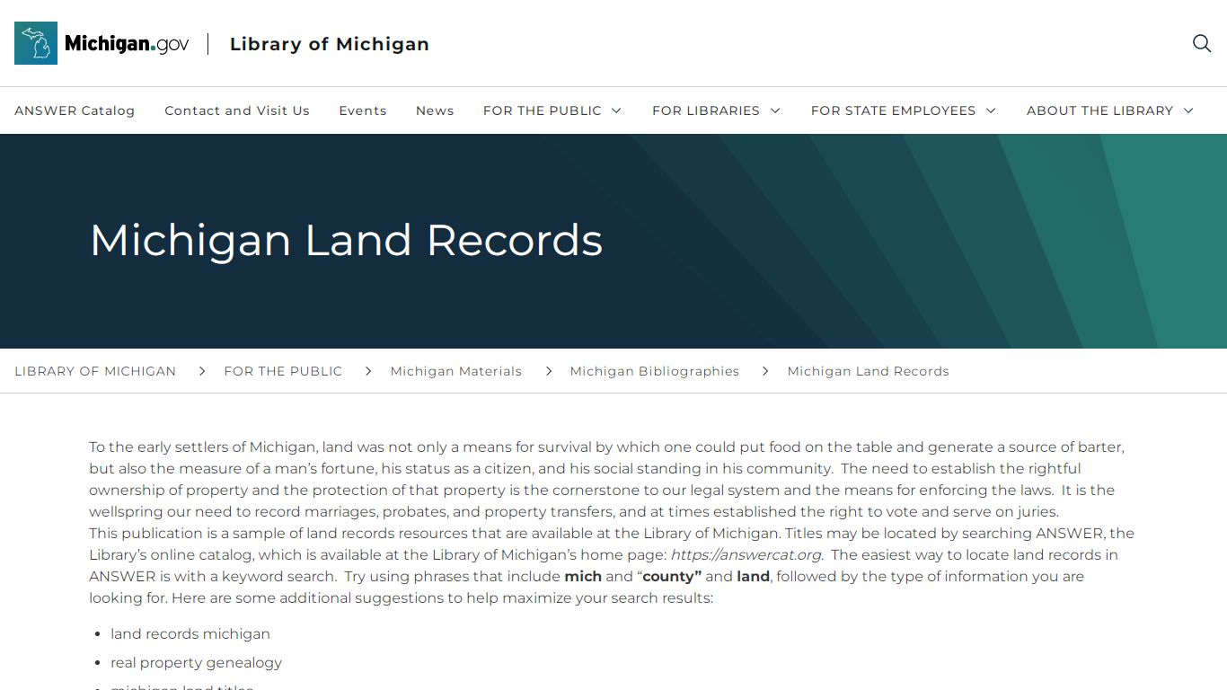 Michigan Land Records
